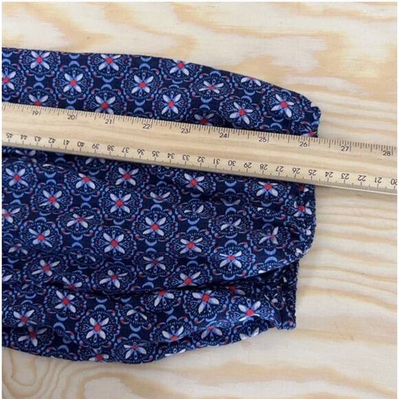 Anthropologie Maeve Sz XL Blue Floral Long Sleeve Ruffle Neck Tiered Maxi Dress8 - Picture 9 of 11